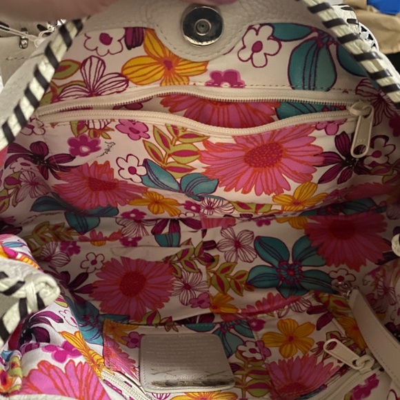 Brighton | Bags | Brighton Rayann Brown Leather Shoulder Bag  White leather Brighton Rayann